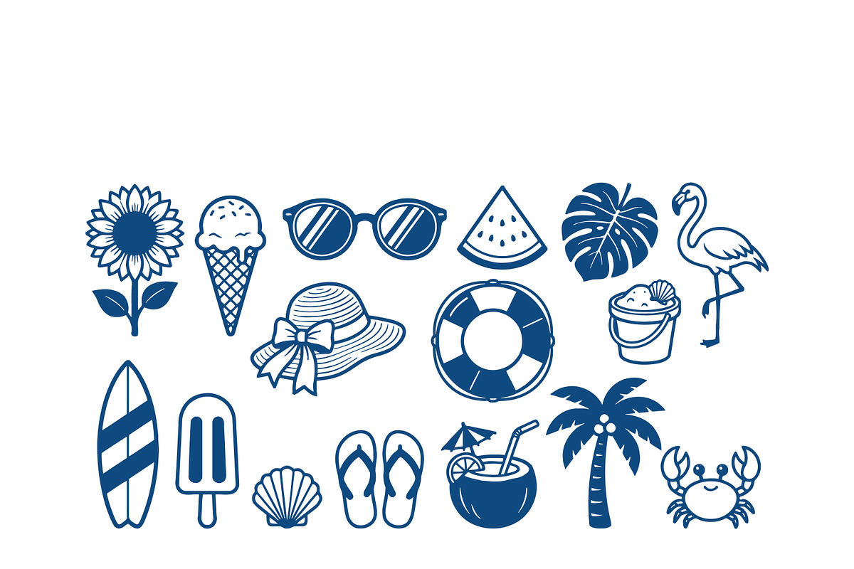 Summer Vibes Illustration Set, a Seasonal Illustration by CarWrap design (Photo 3 of 3)