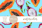 Watercolor Exotic Fruits Patterns, a Pattern Graphic by PatternPalette (Thumbnail 14 of 15)