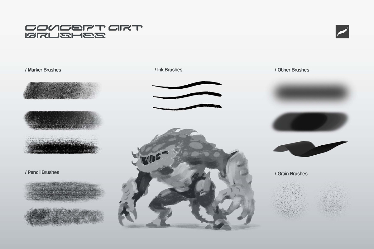 Concept Art Procreate Brushes, a Brush Add-On by brushapes.com (Photo 6 of 10)