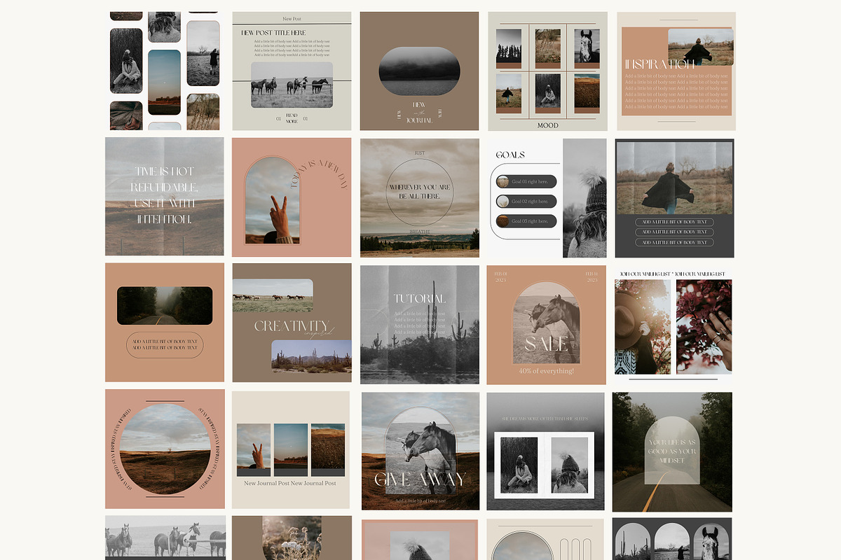 25 Instagram Templates for Canva, a Social Media Template by Wild Wander Collective (Photo 2 of 6)