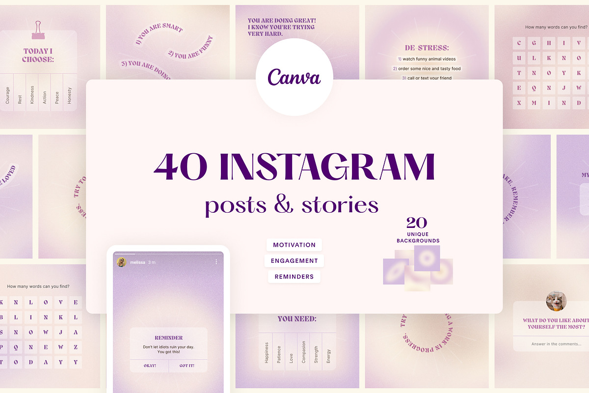Canva Purple Beige Dreams Instagram, a Social Media Template by Alice Store (Photo 1 of 8)