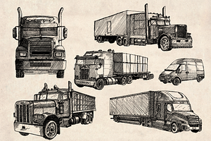 American Trucks Drawings Pack