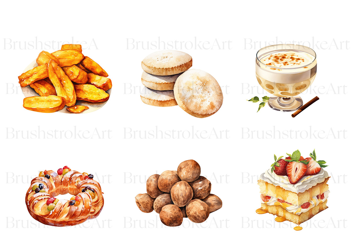 Watercolor Mexican Dessert Clipart PNG