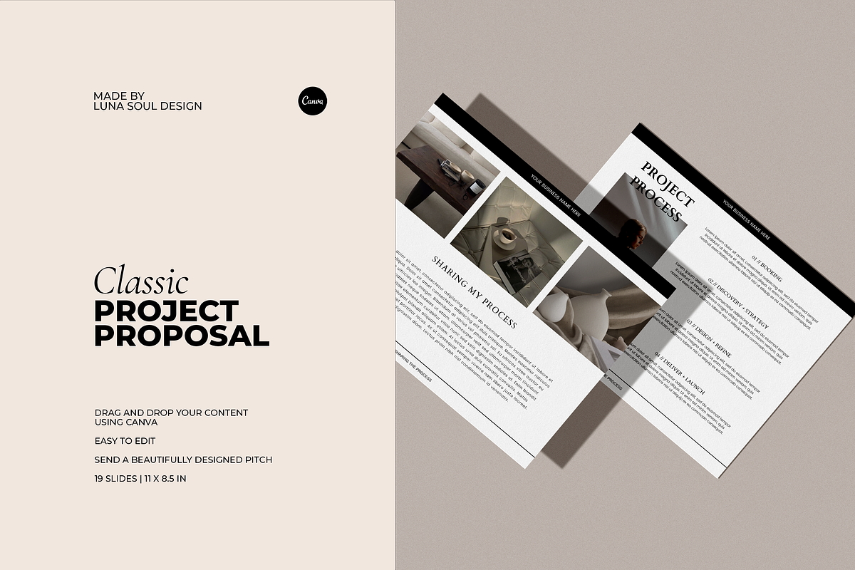 Classic Project Proposal CANVA, a Presentation Template by Luna Soul Design (Photo 3 of 5)