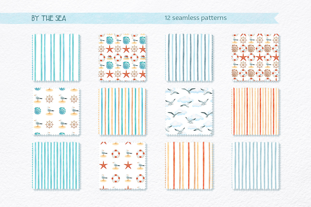 Sea Clipart. Patterns & Seascapes, a Person Illustration by MariArtySpace (Photo 10 of 15)