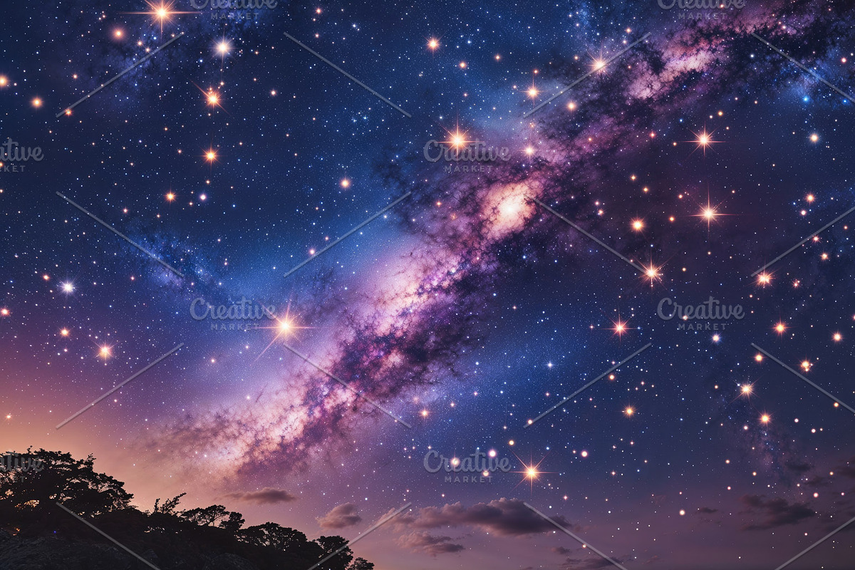 Milky Way galaxy band, an Illustration by wavebreak