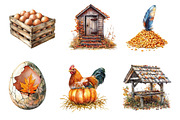 Autumn Chicken Coop Clipart, an Illustration by Dream Creation (Thumbnail 2 of 6)