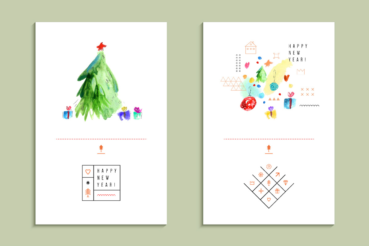 Happy New Year creative design, a Decorative Illustration by Lera Efremova (Photo 3 of 3)
