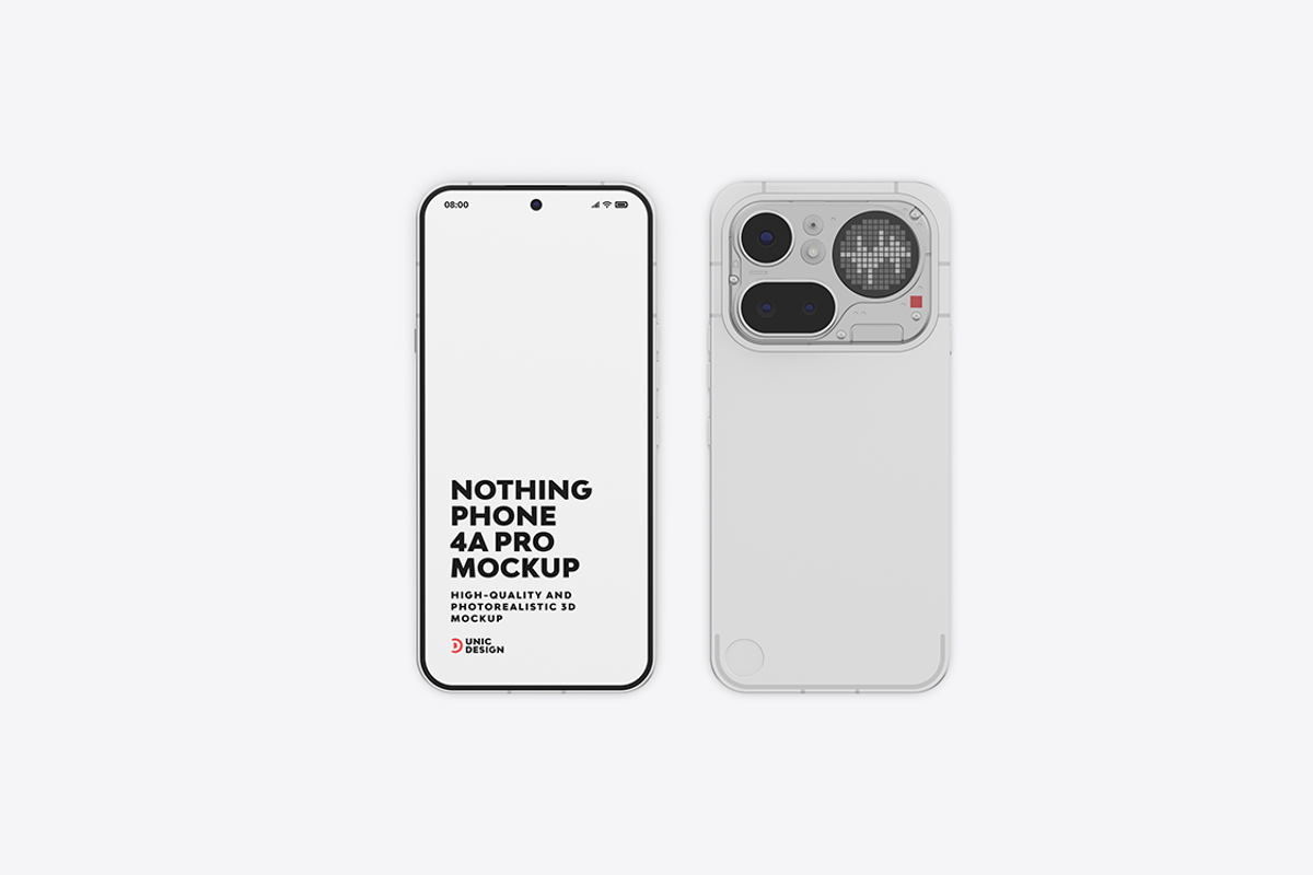 Nothing 4a Pro Phone Mockup, an Android Mockup by UnicDesign (Photo 2 of 8)