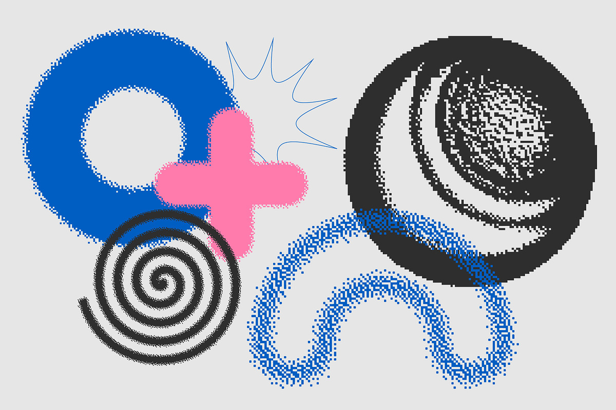 126 Vector Dither Textured Clip Arts, a Graphic by softulka (Photo 8 of 19)