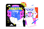 10 World Theatre Day Illustration, a Person Illustration by denayunebgt (Thumbnail 4 of 4)