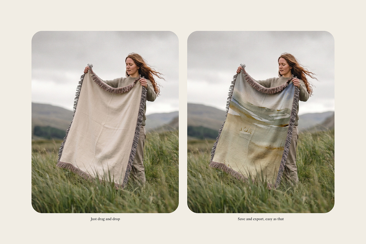 Woven Blanket Mockup, a Household Mockup by The Blue Bird (Photo 7 of 9)