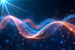 Abstract glowing wave background dig, an Abstract Photo by Artonix