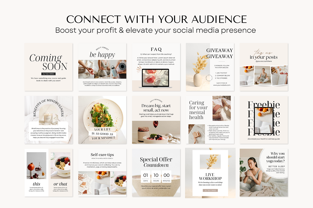 Health Wellness Instagram Templates, a Social Media Template by ShopRShop
