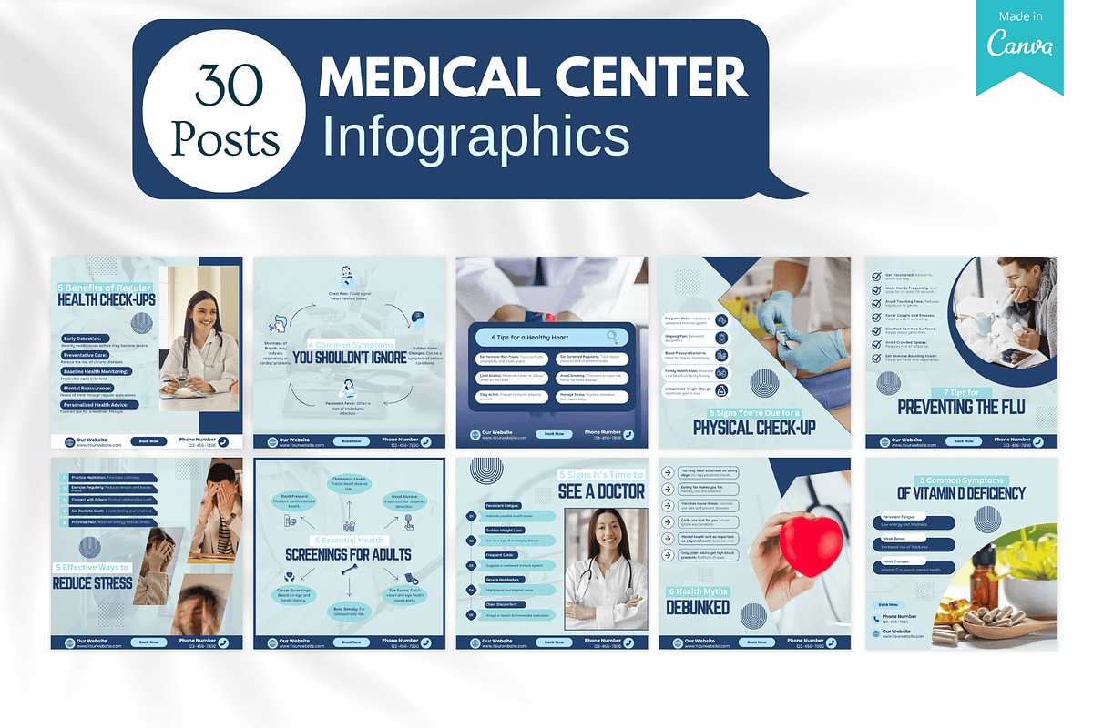 230 Medical Center Canva Templates, a Social Media Template by Viral Content Design (Photo 2 of 13)