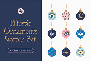Mystic Evil Eye Ornaments Vector Set