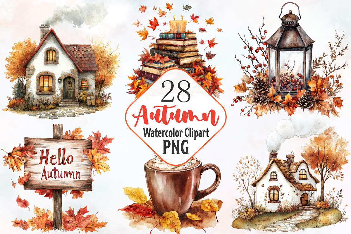 Autumn Sublimation Clipart, a Seasonal Illustration by RobertsArt (Photo 1 of 7)