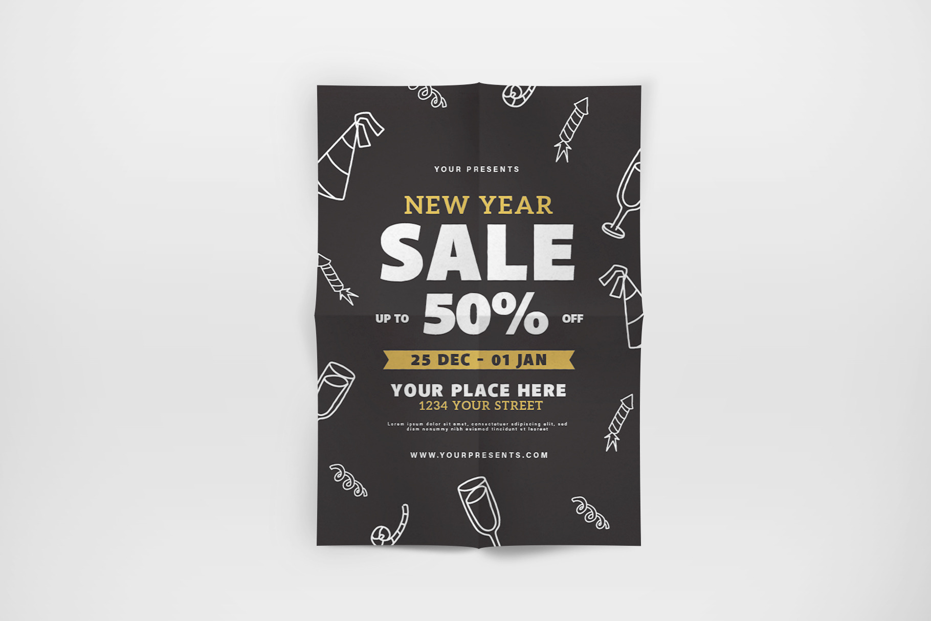 New Year Sale Flyer by Lilyshop  Creative Market