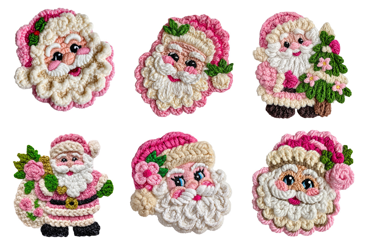 Latch Hook Yarn Crochet Santa clipar, an Illustration by Designworld (Photo 2 of 4)