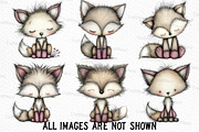 Watercolor Fox with Emotion Clipart, an Illustration by Craft Nest (Thumbnail 4 of 6)