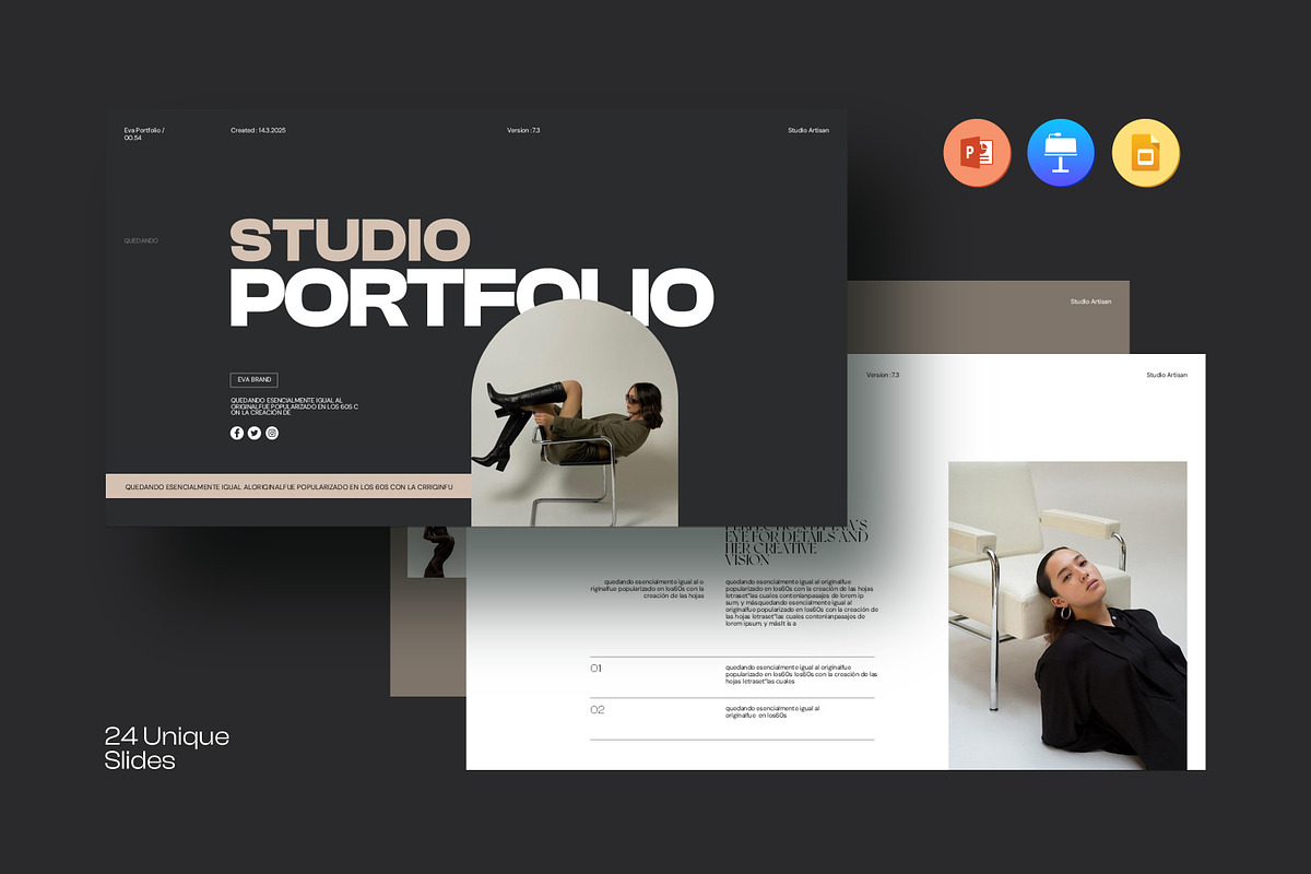 Eva | Portfolio Template, a Presentation Template by Studio Artisan (Photo 1 of 10)