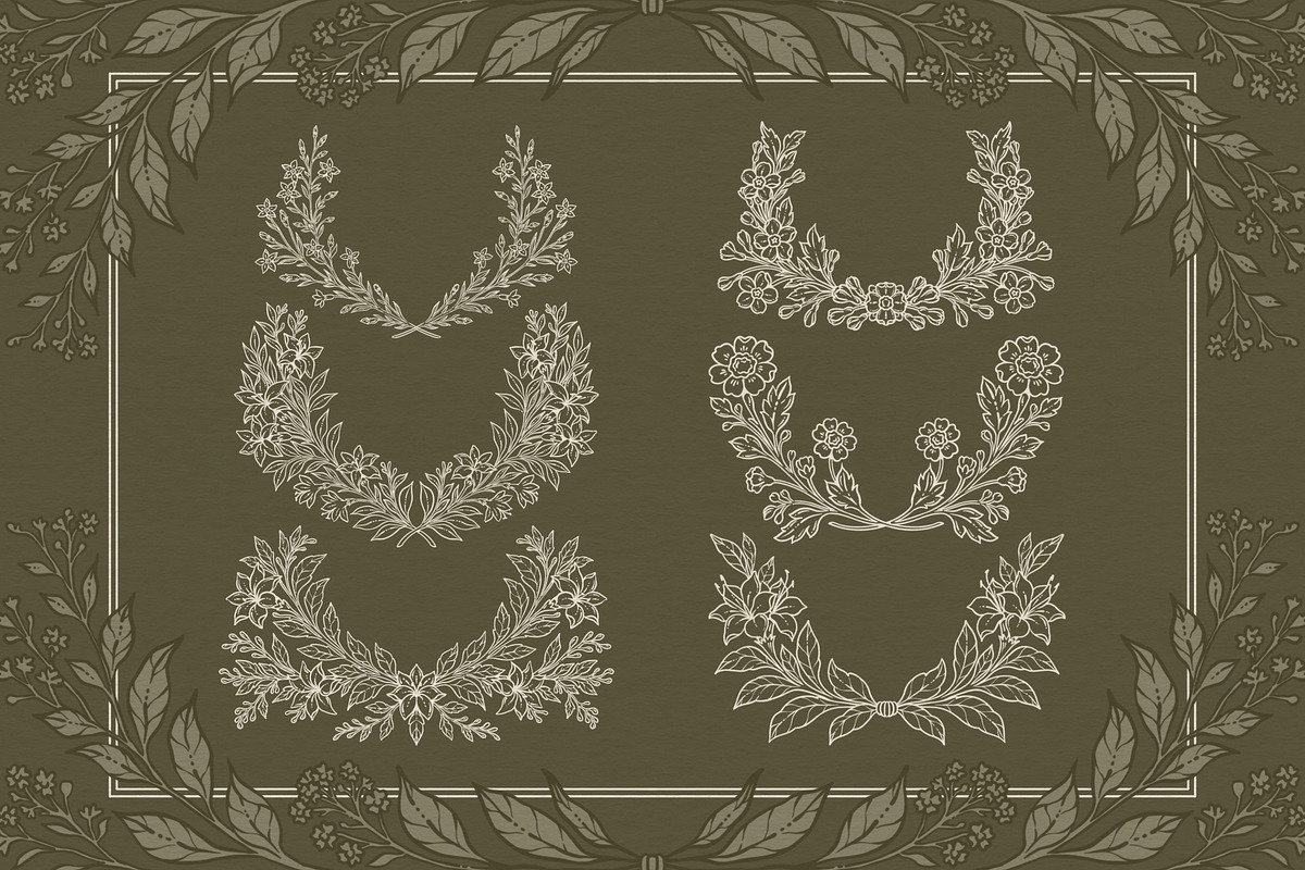 Floral Line Art Collection, a Decorative Illustration by heyXeni (Photo 9 of 12)