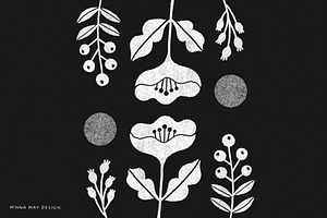 Plants Ink Rubber Stamp Graphics