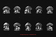 10 Bundle Dark Art Skull Mushroom, an Illustration by Morspective (Thumbnail 6 of 7)