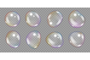 Soap bubbles. 3D realistic soapy air, an Object Illustration by Frogella