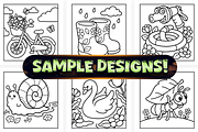 Bold and Easy Spring Coloring Pages, a Seasonal Illustration by Craftsbeefy (Thumbnail 2 of 4)
