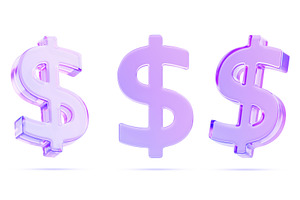 Glass holographic dollar sign in, a Finance Illustration by Marozhkastudio