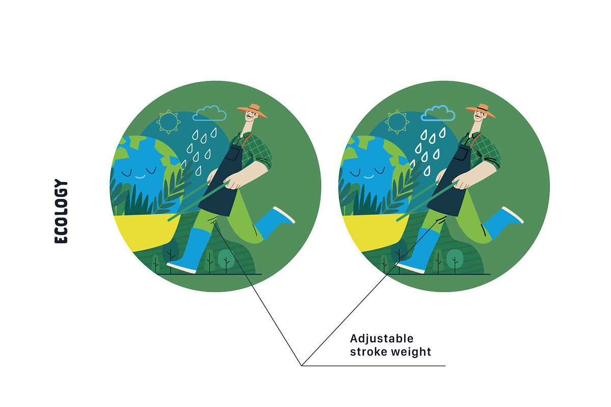Ecology flat vector illustrations, a Templates & Theme by Grivina's shop (Photo 2 of 31)