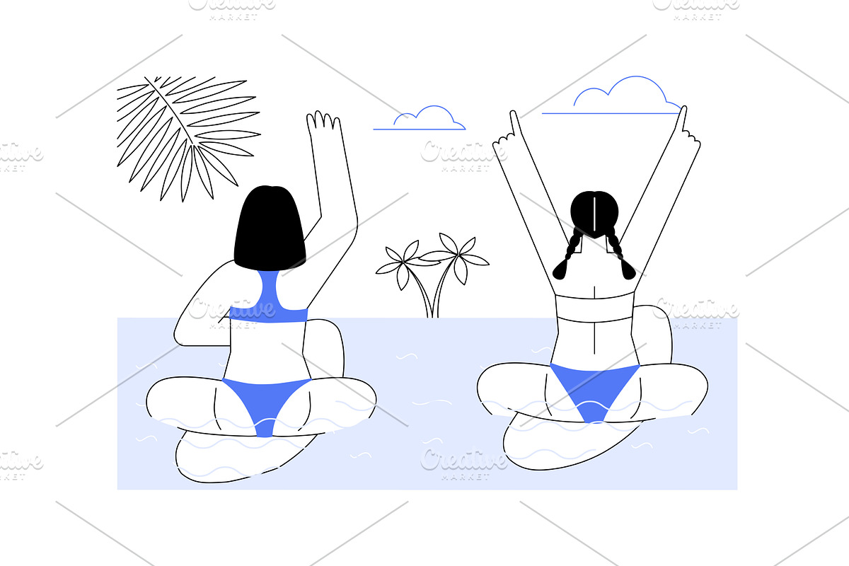 Warm water surfing isolated cartoon, a Person Illustration by Visual Generation
