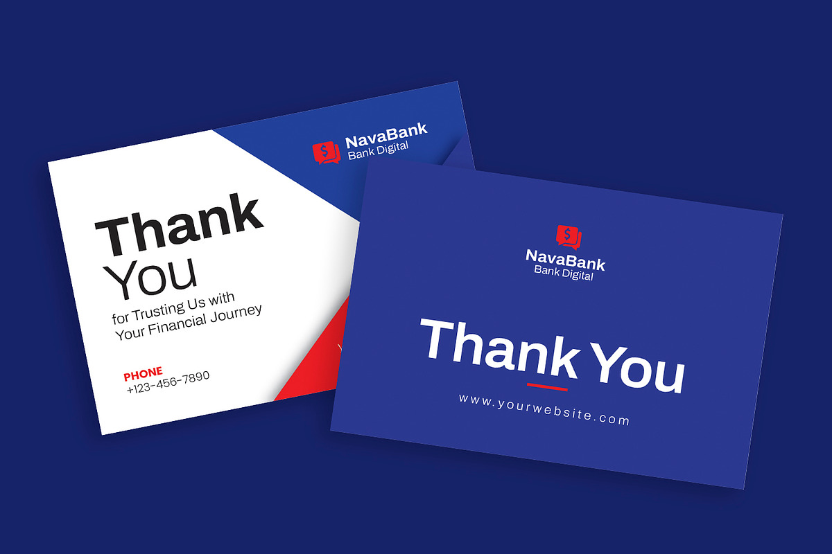 Nava Bank - Thank You Card, a Card Template by Esensifiksi.studio (Photo 3 of 3)
