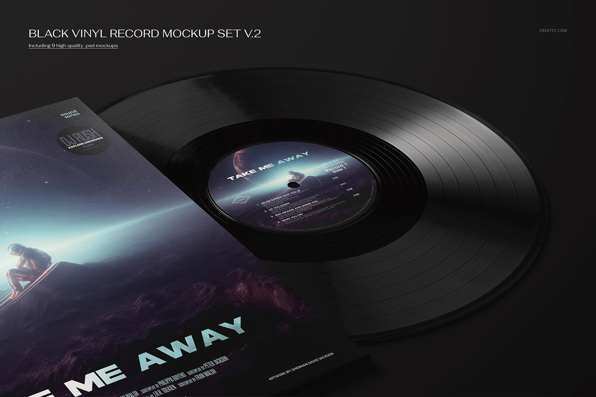 Vinyl Record Mockup Bundle, a Merchandise Mockup by creatsy5 (Photo 5 of 28)