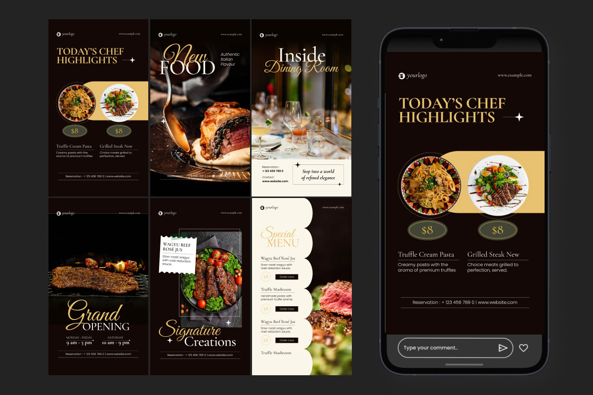 Gourmet Culinary Carousel, a Social Media Template by twinstd