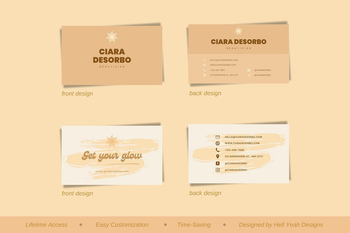 Beauty Business Cards Templates, a Business Card Template by Hell Yeah Designs (Photo 3 of 6)