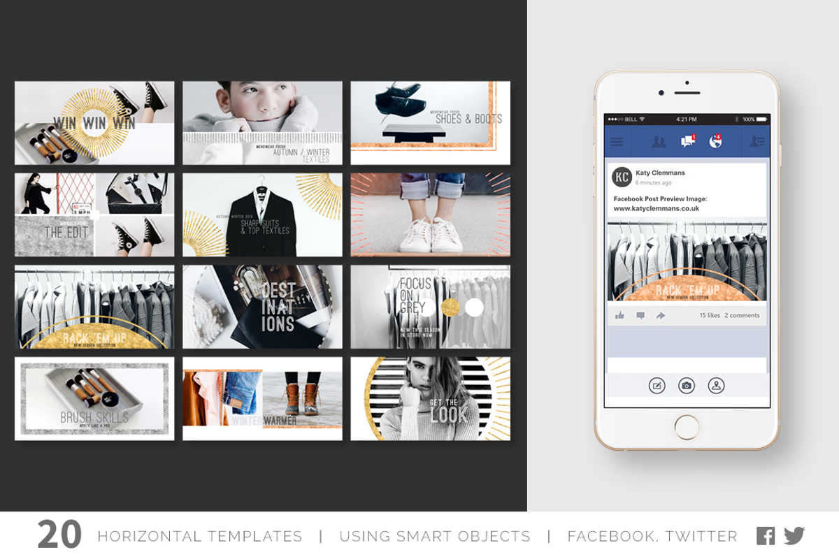 Dazzle Social Media Template Pack, a Social Media Template by Katy Clemmans (Photo 5 of 9)
