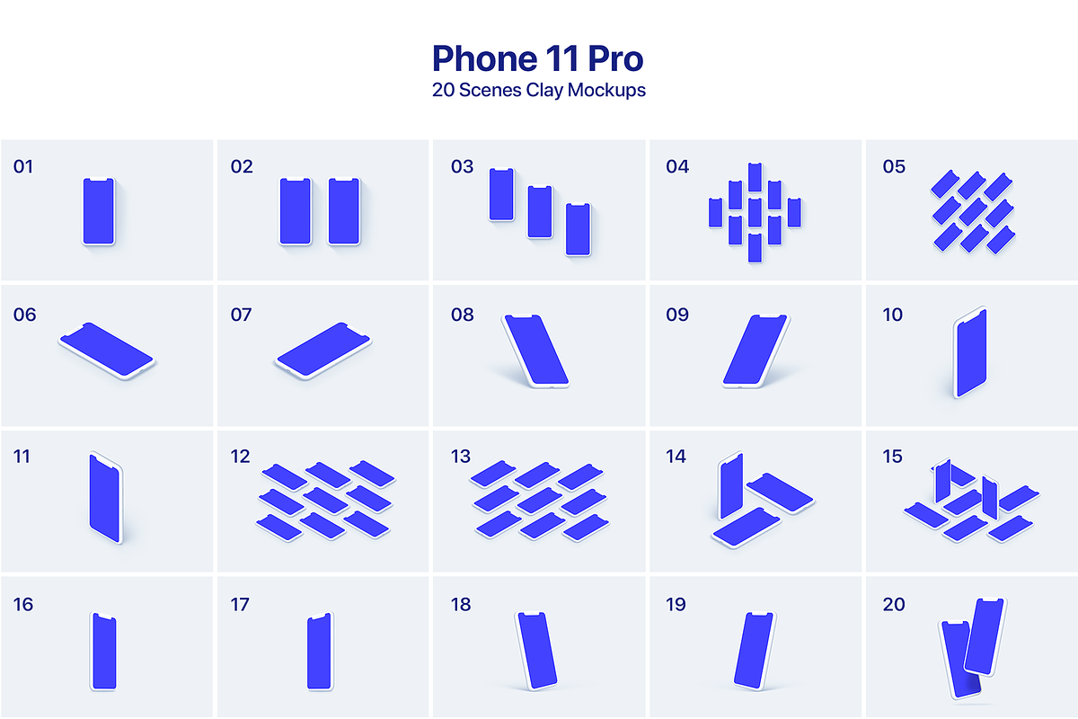 Phone 11 Pro - 20 Clay Mockups, an iPhone Mockup by Asylab (Photo 3 of 36)
