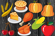 Thanksgiving Clipart Set No Outline, a Seasonal Illustration by V Design Creator (Thumbnail 6 of 8)