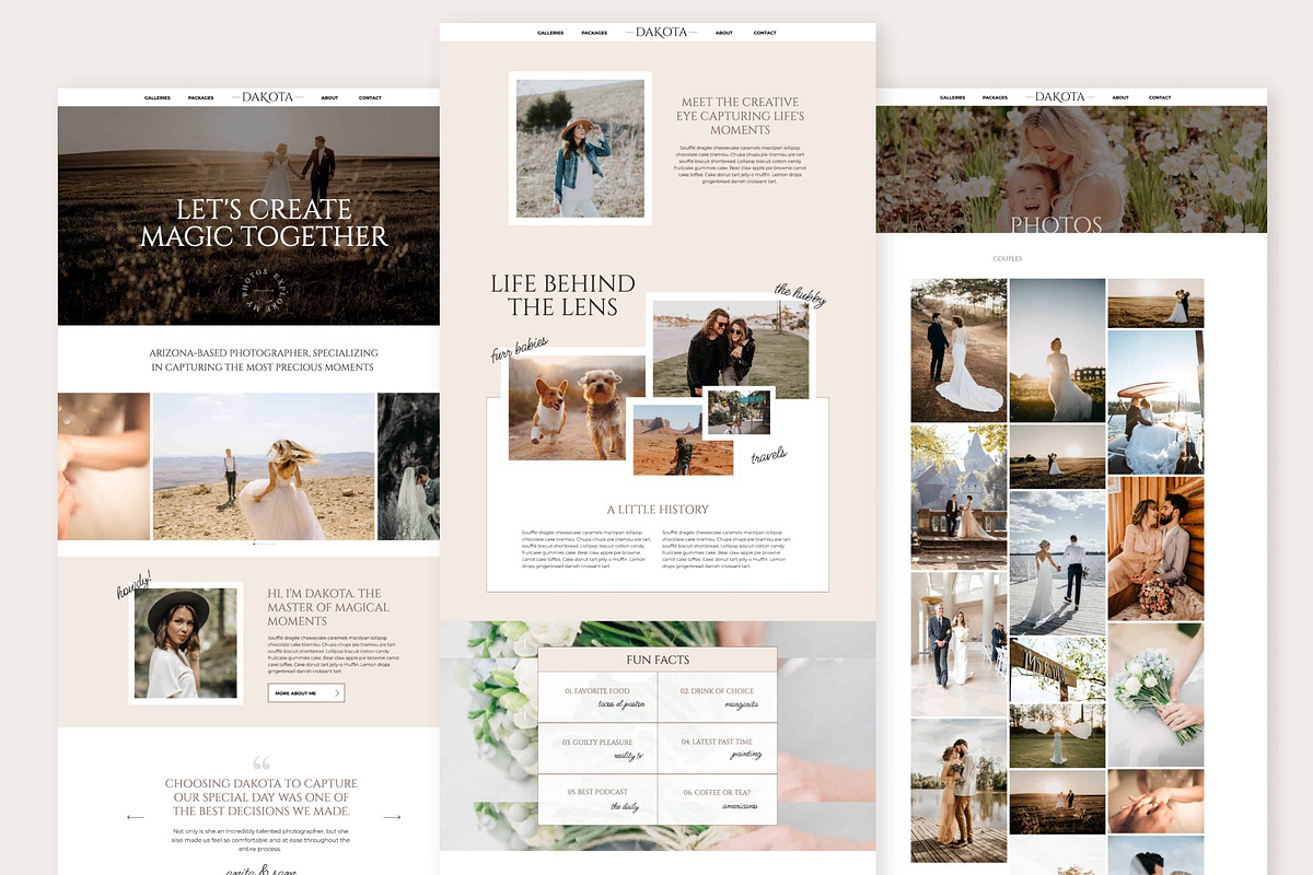 Dakota, Photographer Showit Template, a Websites & App Template by Amanda Pena Design (Photo 2 of 7)