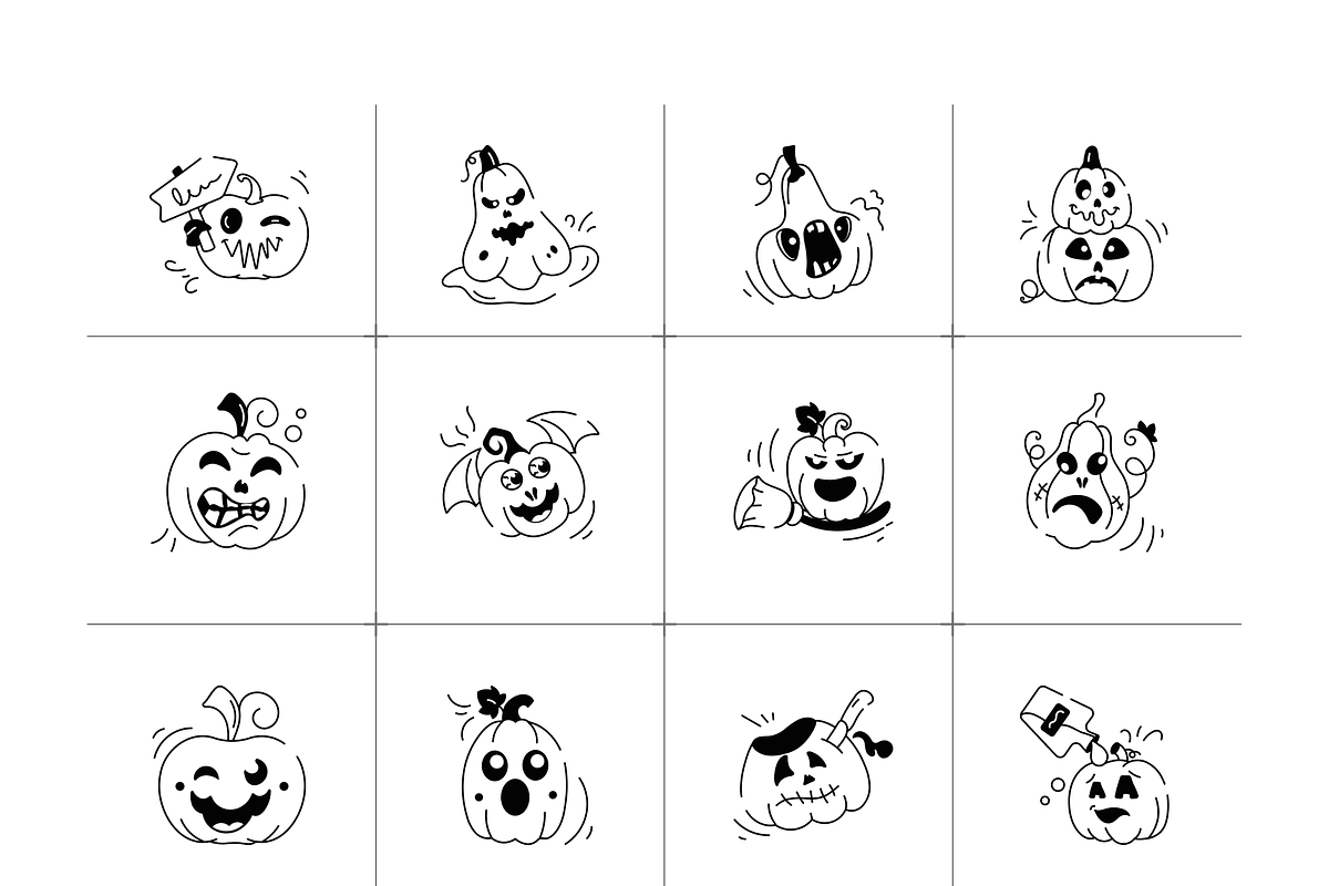 Animated Pumpkin Doodle Icons, a Duotone Icon by Vectors Market (Photo 7 of 9)