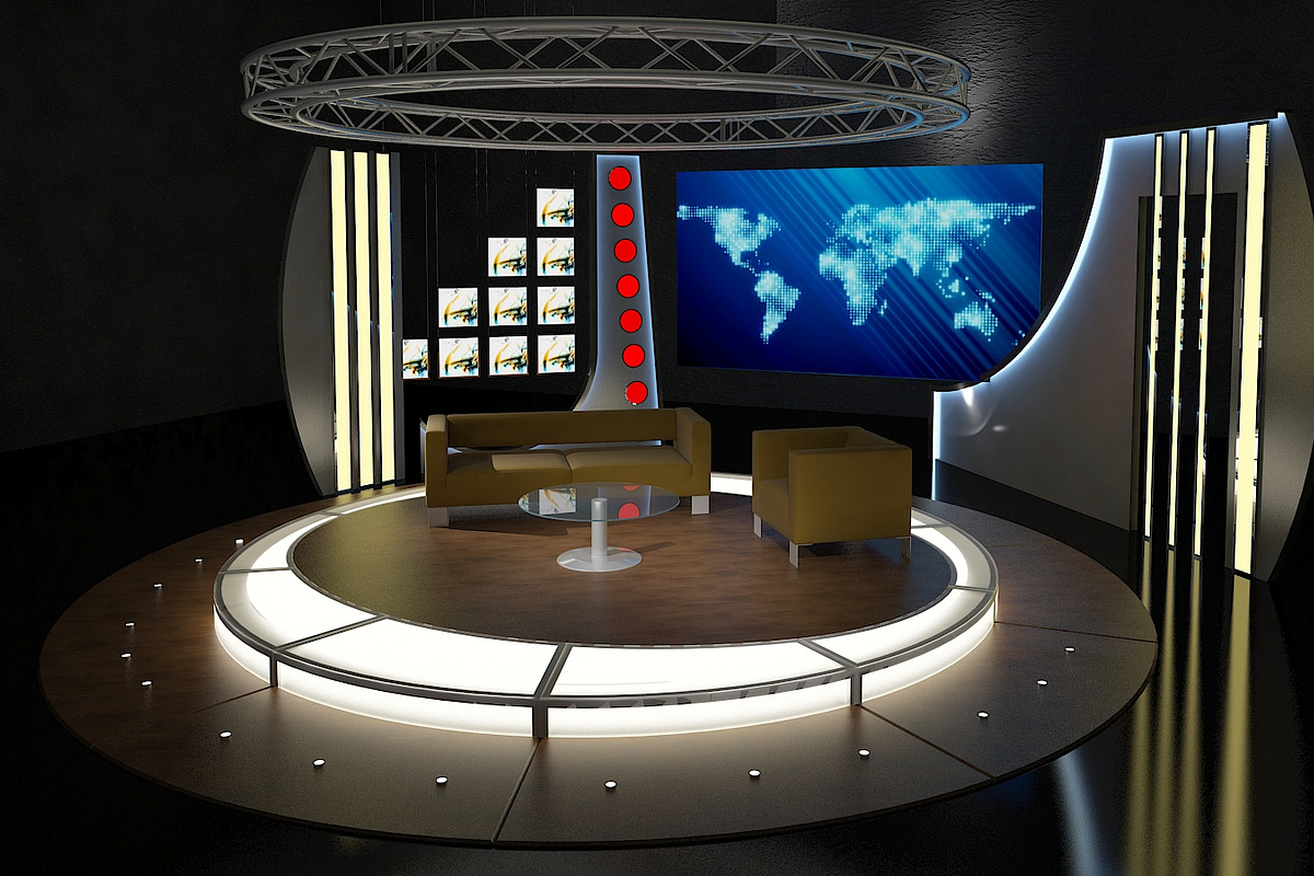 Virtual TV Studio Chat Set 19, a Furniture 3D Model by akerStudio (Photo 5 of 13)
