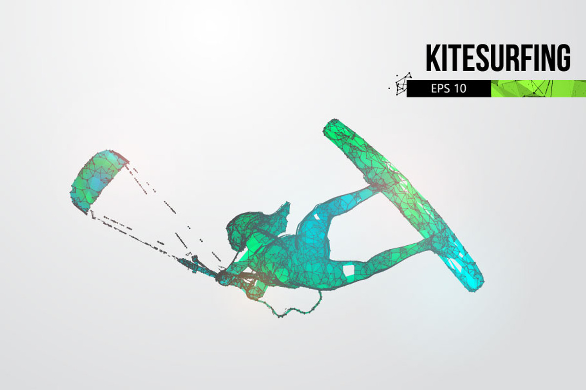 Silhouettes of a kitesurfer, a Sport Illustration by Matrosovv (Photo 4 of 4)