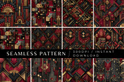 12 Crimson Opulence Seamless Pattern, a Pattern Graphic by Inknfolly (Thumbnail 1 of 7)