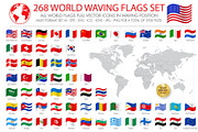 268 World Waving Flag Set + WorldMap, an Icon by FourLeafLover (Thumbnail 1 of 4)