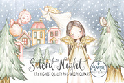 Christmas Angels Watercolor, an Illustration by Monique Digital Art (Thumbnail 1 of 2)