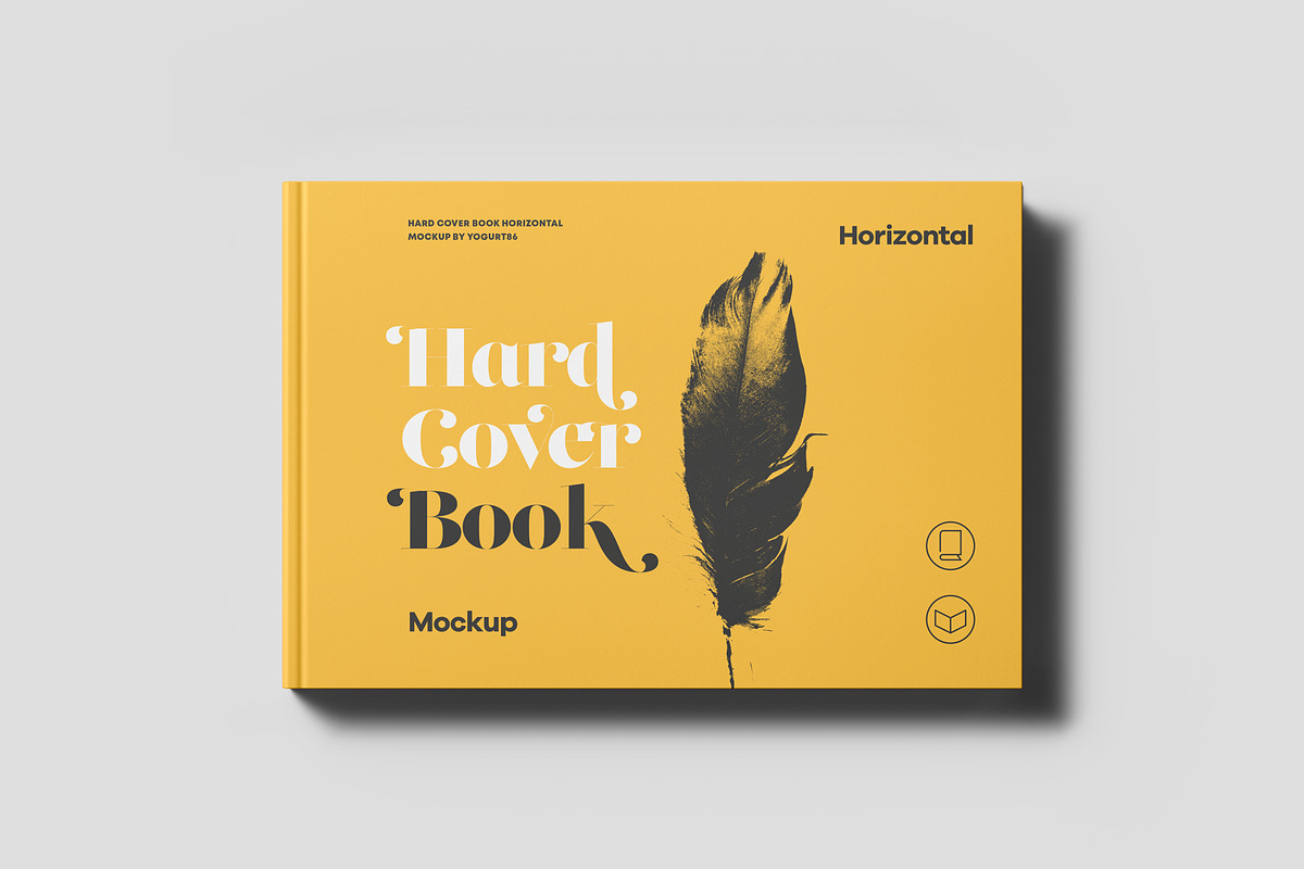 Hard Cover Horizontal Book Mock-up, a Books & Magazine Mockup by Yogurt86 (Photo 5 of 15)