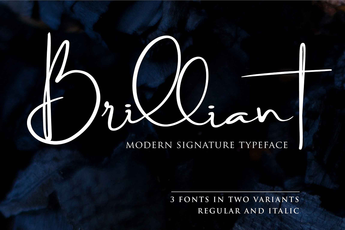Brilliant - 3 Signature Font, a Script Font by din-studio.com (Photo 1 of 9)
