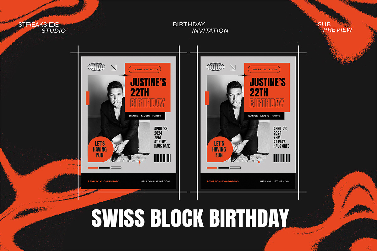 Swiss Block - Birthday Invitation, an Invitation Template by StreaksideStd (Photo 2 of 3)